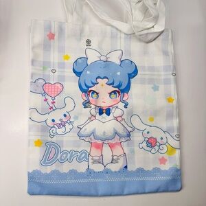 Dora Cinnamaroll Canvas Tote Bag, Pop Mart Sanrio Style Bag